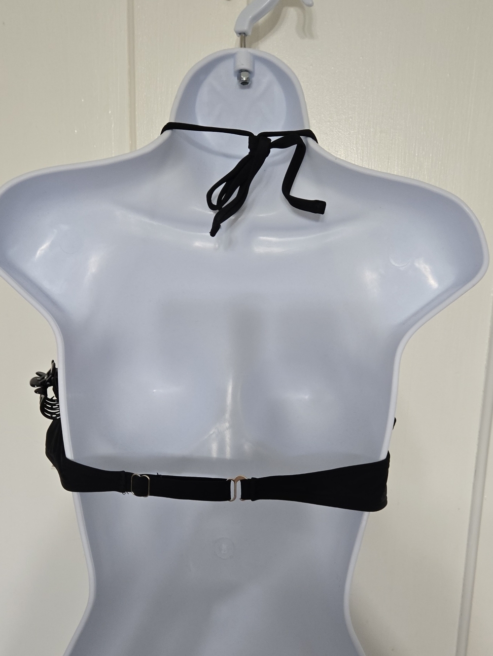 Black Pearl-strap Shell Bikini Top - Women Swim XXL - Picture 5 of 6
